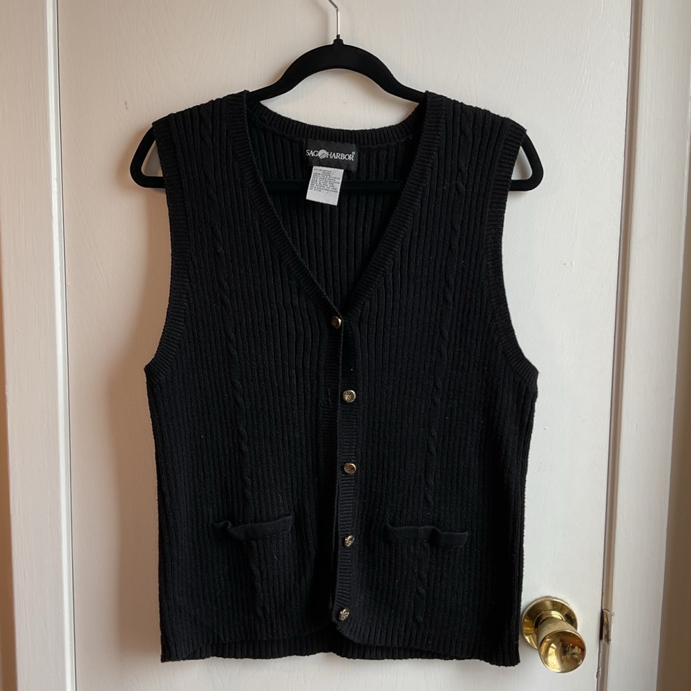 Sag Harbor Charcoal Knit Vest